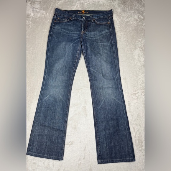 7 For All Mankind Bootcut Vintage Y2K Style 100% Cotton Denim Blue Jeans 29 - Picture 4 of 16